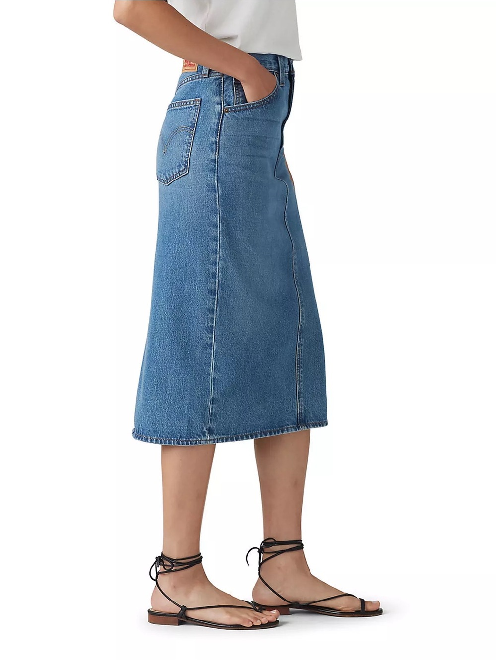 Levi Strauss sz 27 High Rise denim slit skirt